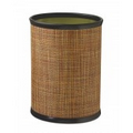 14" Woven Sienna Metal Oval Waste Basket